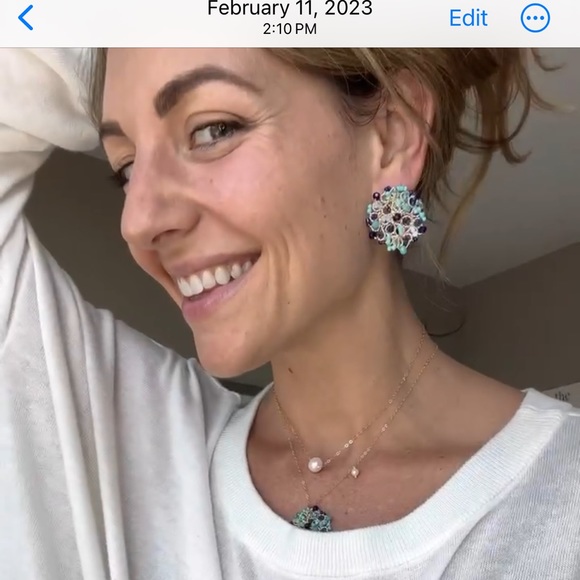 NEW Peacock Statement Earrings and Matching Two Necklace Set LPL Creations - Picture 6 of 10